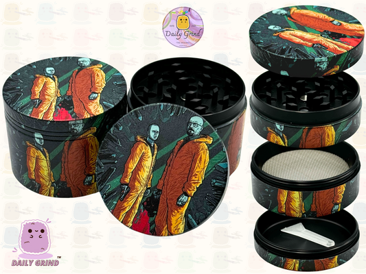 Motif Trippy coloré ondulé liquide Hallucination 50mm 4 pièces haute qualité personnalisé métal herbe broyeur cadeau 
