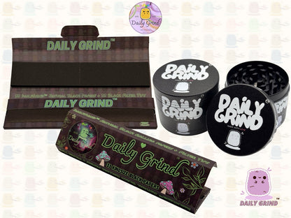 Black Made with Love Daily Grind - 50mm Premium 4-Piece Custom Metal Tobacco Herb Grinder Cute Gift