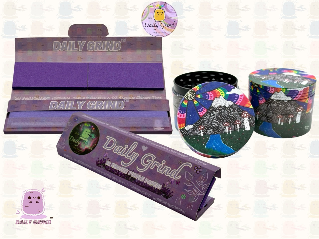 Mount Fuji Cute Anime Cartoon Kawaii - 50mm 4-Piece High Quality Custom Metal Tobacco Herb Grinder Gift Idea