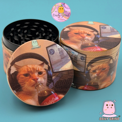 Gamer Kitten - 50mm Custom 4-Piece Metal Tobacco Herb Grinder - Christmas Gift