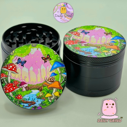 Mignons papillons de champignons de forêt de forêt - 50mm 4 pièces cadeau de broyeur d'herbes en métal de haute qualité 