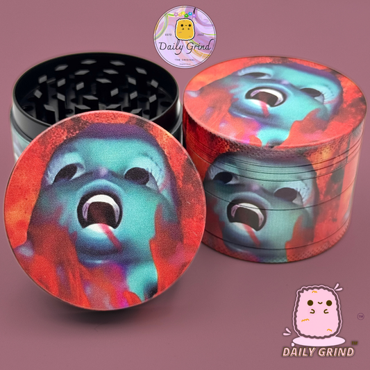 Ojo de cristal lindo colorido Trippy 50 mm regalo personalizado de alta calidad de la amoladora de hierbas de metal de 4 piezas 