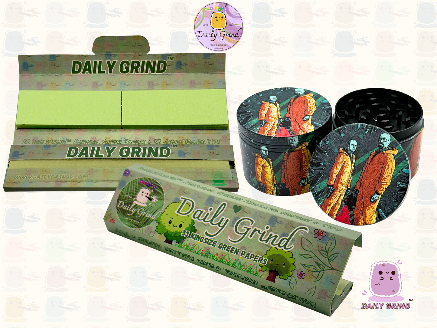 Motif Trippy coloré ondulé liquide Hallucination 50mm 4 pièces haute qualité personnalisé métal herbe broyeur cadeau 