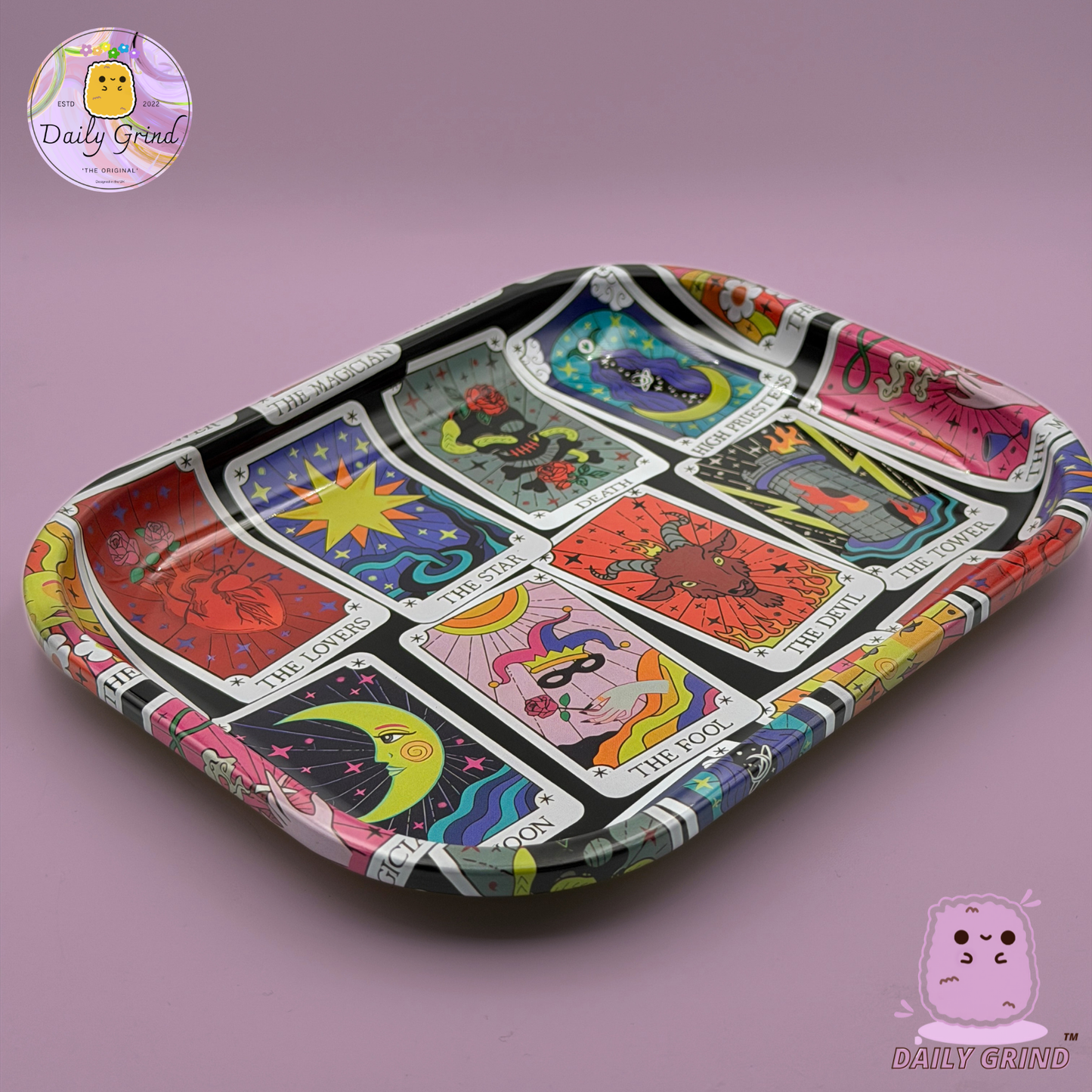 Tarot Cards Cartoon - 14x18cm Small Metal Tray Surface for Jewellery, Crystals Gift Idea