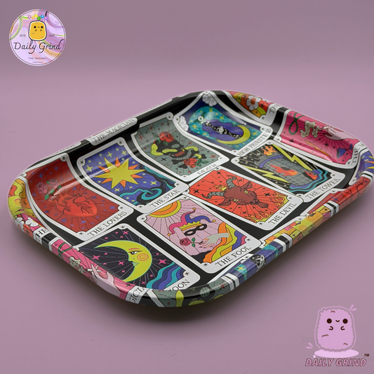 Tarot Cards Cartoon - 14x18cm Small Metal Tray Surface for Jewellery, Crystals Gift Idea