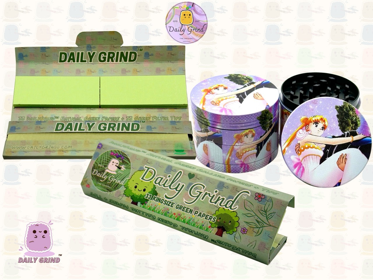 Anime drôle parodie dessin animé filles mignonnes - 50mm 4 pièces haute qualité personnalisé broyeur d'herbes en métal cadeau 