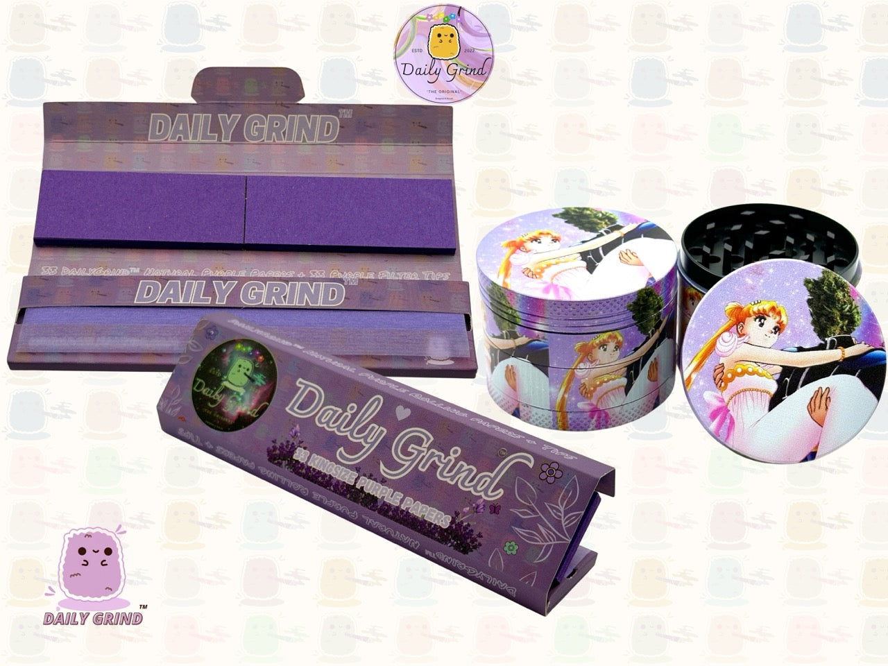 Anime drôle parodie dessin animé filles mignonnes - 50mm 4 pièces haute qualité personnalisé broyeur d'herbes en métal cadeau 