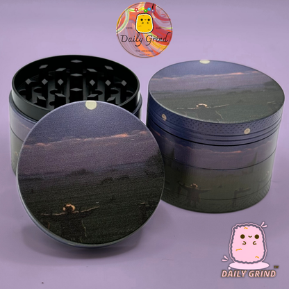Magnifique épouvantail d'œuvres d'art de terres agricoles au coucher du soleil dans la soirée d'été crépusculaire - 50 mm 4 pièces de haute qualité en métal broyeur d'herbes cadeau 