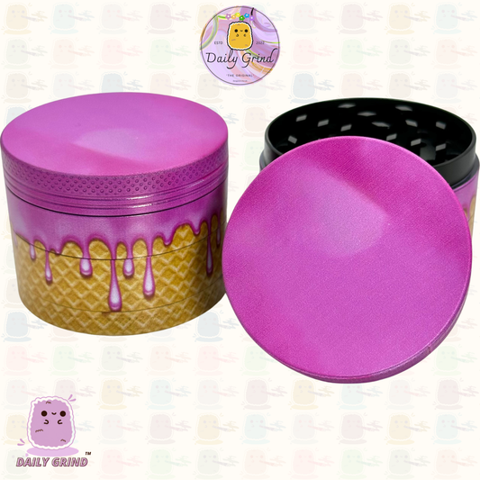Cornet de crème glacée Cherry Bubblegum, Design rose mignon, 50mm, 4 pièces, broyeur d'herbes en métal personnalisé de haute qualité, cadeau 