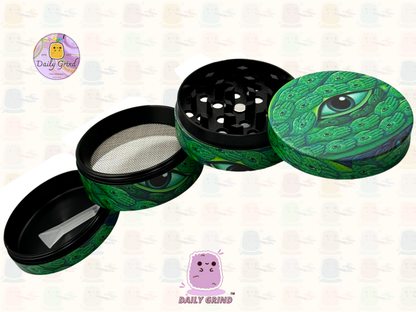 Motif Trippy coloré ondulé liquide Hallucination 50mm 4 pièces haute qualité personnalisé métal herbe broyeur cadeau 