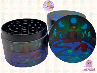 Sorcière maléfique de style méchant mignon - 50mm 4 pièces cadeau de broyeur d'herbes en métal personnalisé de haute qualité 