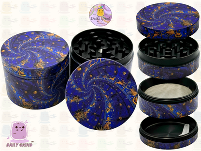 Motif Trippy coloré ondulé liquide Hallucination 50mm 4 pièces haute qualité personnalisé métal herbe broyeur cadeau 