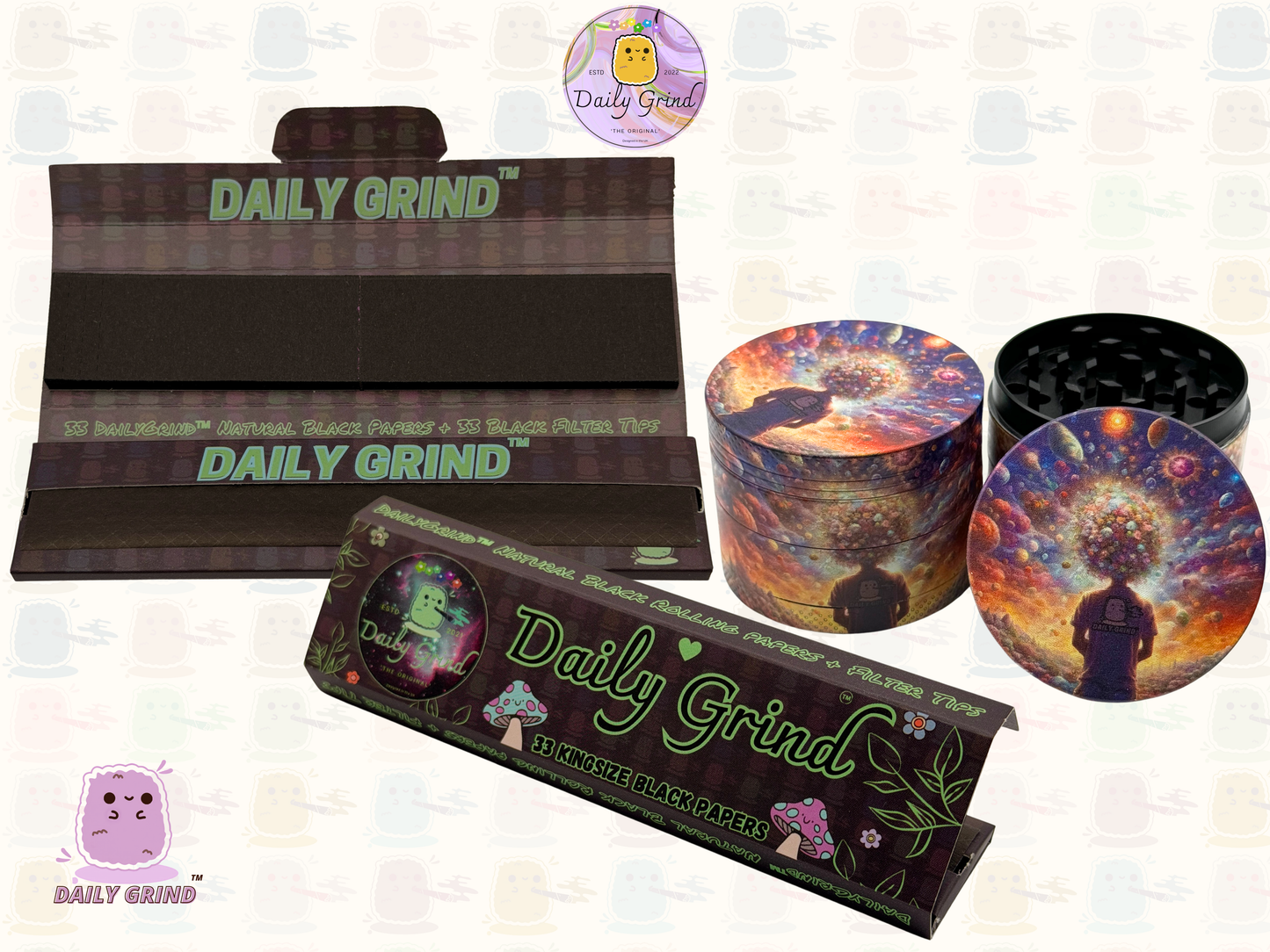 Motif Trippy coloré ondulé liquide Hallucination 50mm 4 pièces haute qualité personnalisé métal herbe broyeur cadeau 
