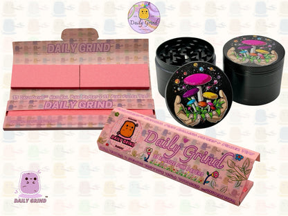 Setas forrajeras Hongos Manos Myco Design - 50 mm 4 piezas Regalo de molinillo de hierbas de metal personalizado de alta calidad 