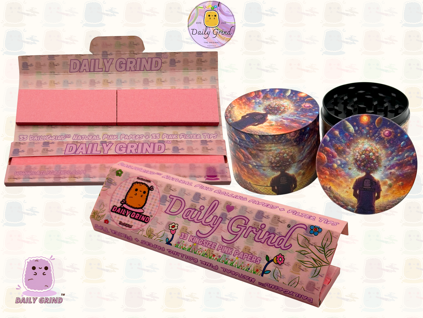 Motif Trippy coloré ondulé liquide Hallucination 50mm 4 pièces haute qualité personnalisé métal herbe broyeur cadeau 