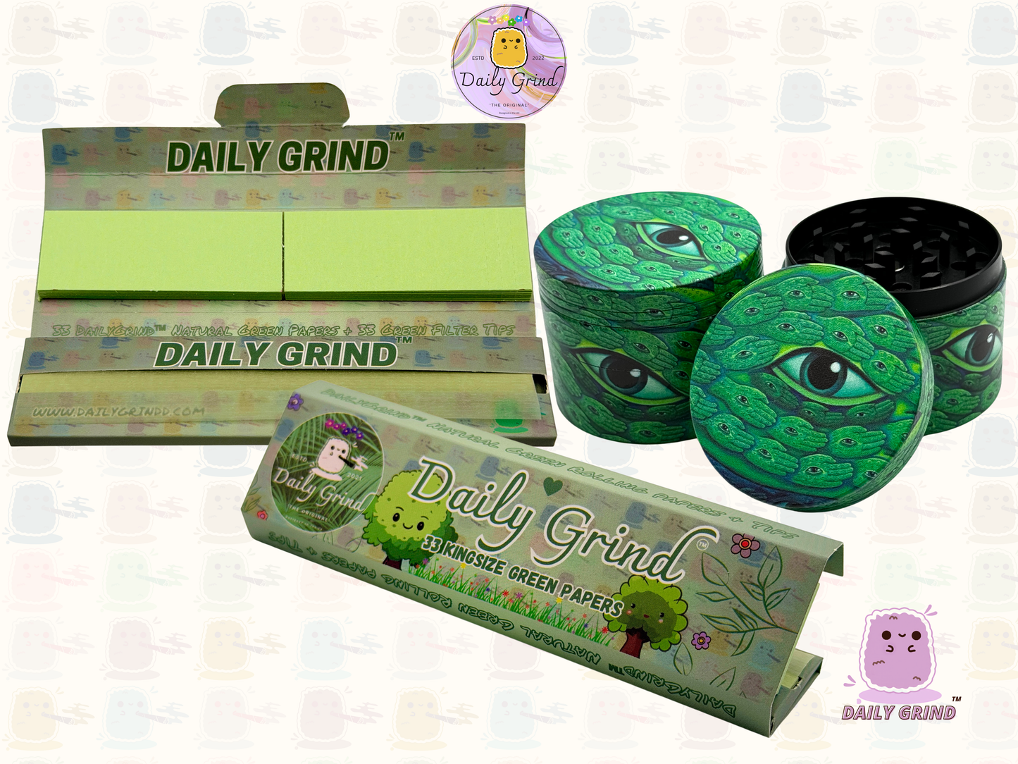 Motif Trippy coloré ondulé liquide Hallucination 50mm 4 pièces haute qualité personnalisé métal herbe broyeur cadeau 