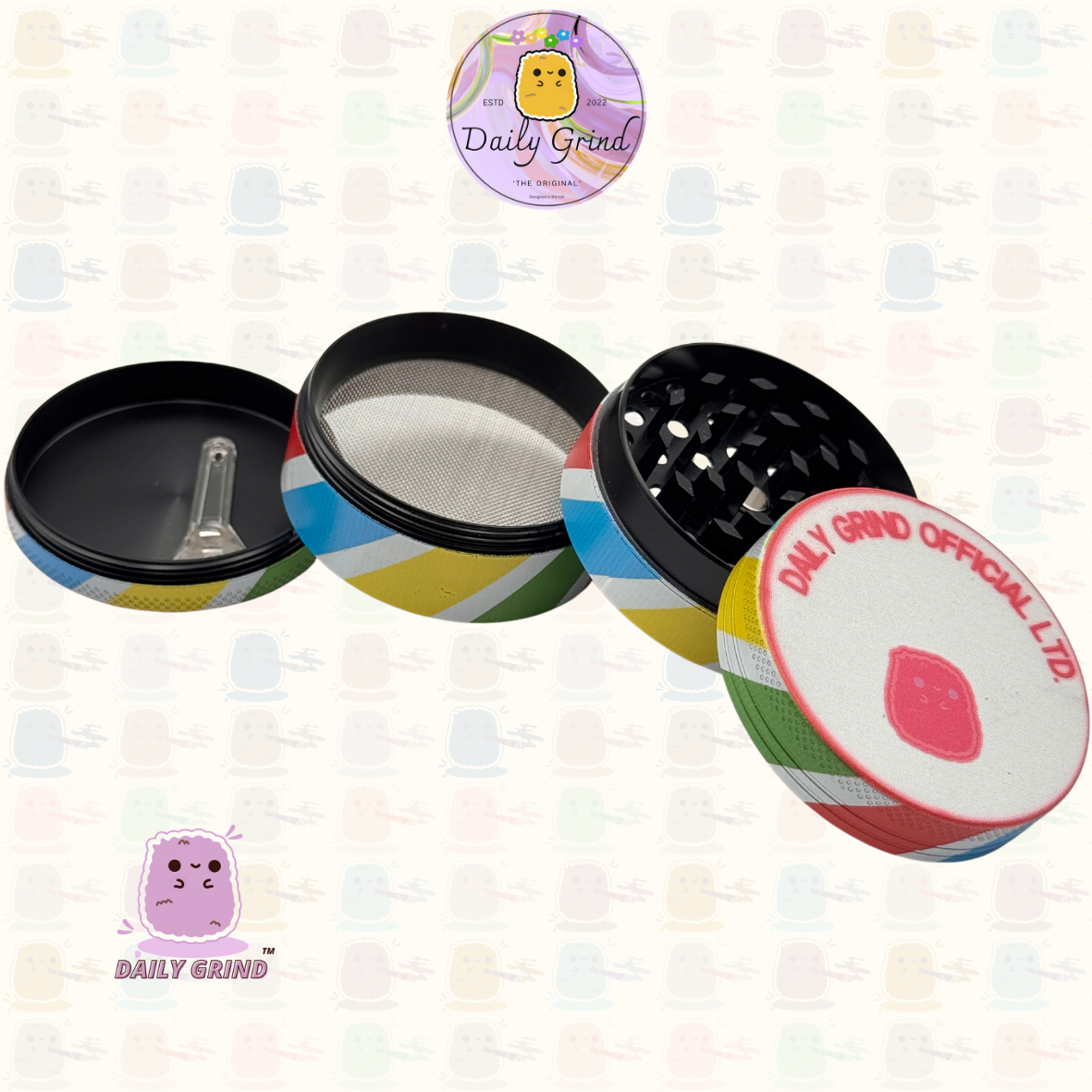 Mignon œil de cristal coloré Trippy 50mm 4 pièces de haute qualité personnalisé broyeur d'herbes en métal cadeau 