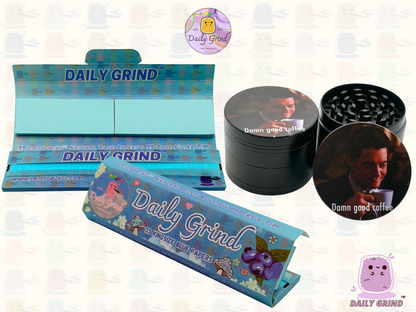 Damn Good Coffee 90's American Cult Classic - 50mm 4-Piece Premium Custom Metal Tobacco Herb Grinder Cute Gift Idea