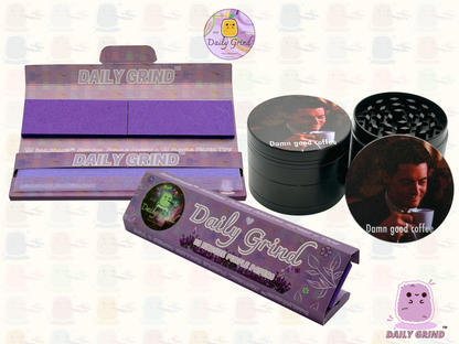 Damn Good Coffee 90's American Cult Classic - 50mm 4-Piece Premium Custom Metal Tobacco Herb Grinder Cute Gift Idea