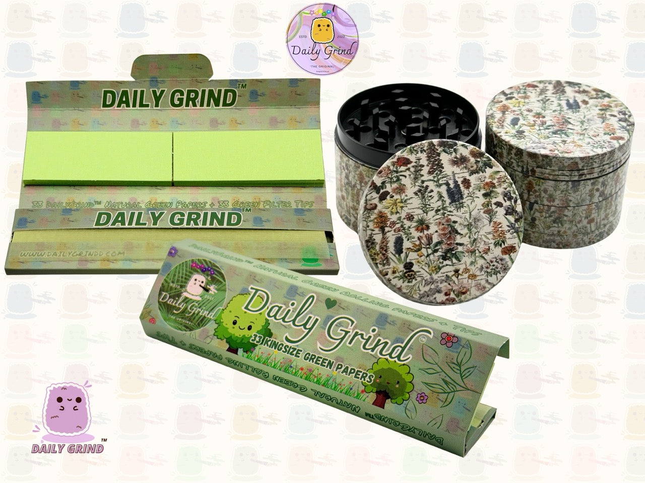 Vintage Flowers & Fauna Botanical Vintage Chart - 50mm 4-Piece High Quality Custom Metal Tobacco Herb Grinder Gift