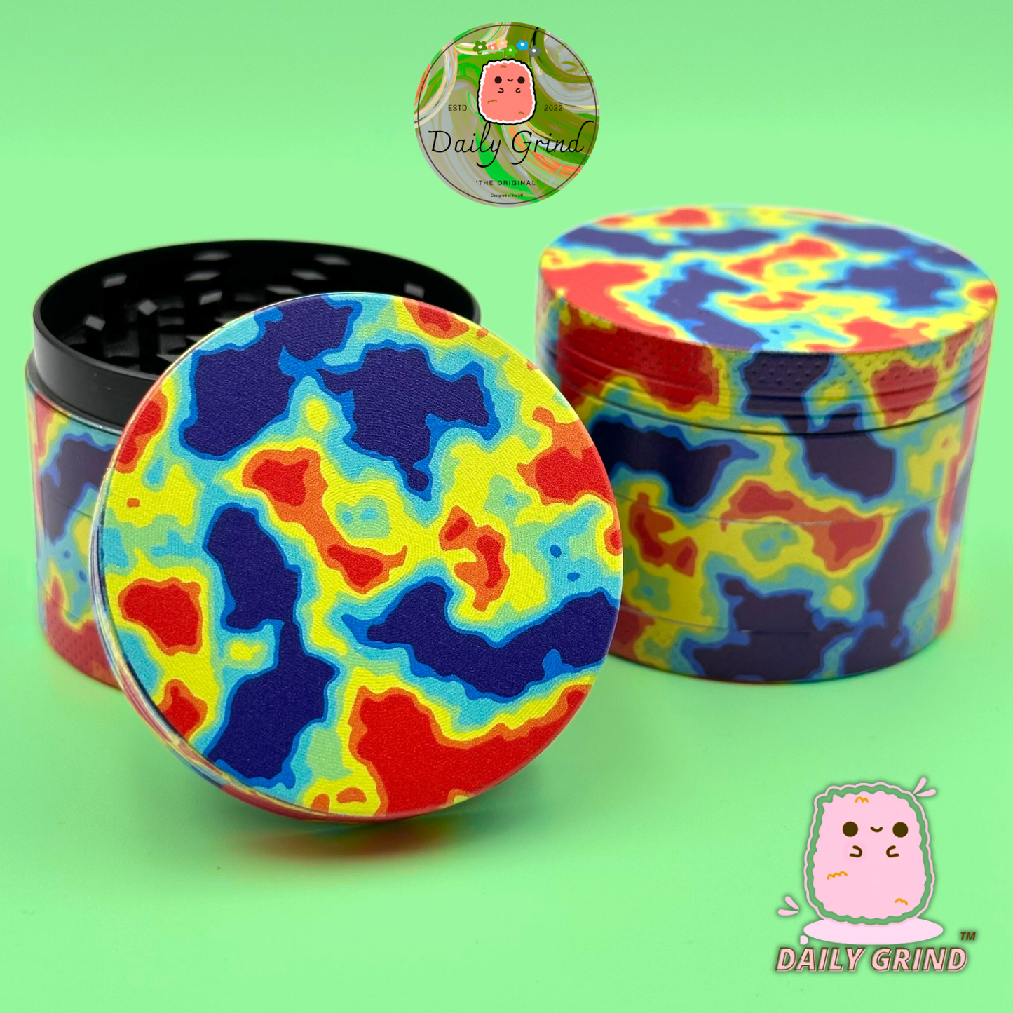 Thermal Imaging Vibrant Colourful - 50mm 4-Piece High Quality Custom Metal Tobacco Herb Grinder Gift Idea