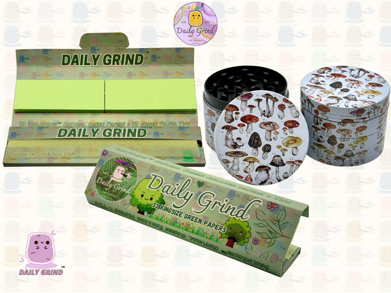 50mm vintage Botanique Champignon Graphique Champignon Hippie Design - Haute Qualité Personnalisé Métal Herb Grinder Cadeau 