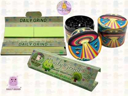 UFO Alien Ship Colourful - 50mm 4-Piece High Quality Custom Metal Tobacco Herb Grinder Gift Idea