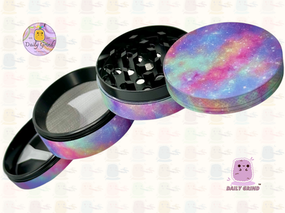 Voie lactée colorée galaxie mignonne 50mm 4 pièces cadeau de broyeur d'herbes en métal personnalisé de haute qualité 