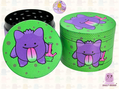 Mignon monstre vert meilleur ami - 50mm 4 pièces de haute qualité personnalisé en métal broyeur d'herbes cadeau 
