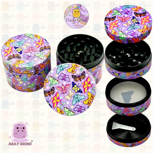 Papillons colorés roses filles mignonnes Design dessin animé Kawaii - 50mm 4 pièces cadeau de broyeur d'herbes en métal personnalisé de haute qualité 
