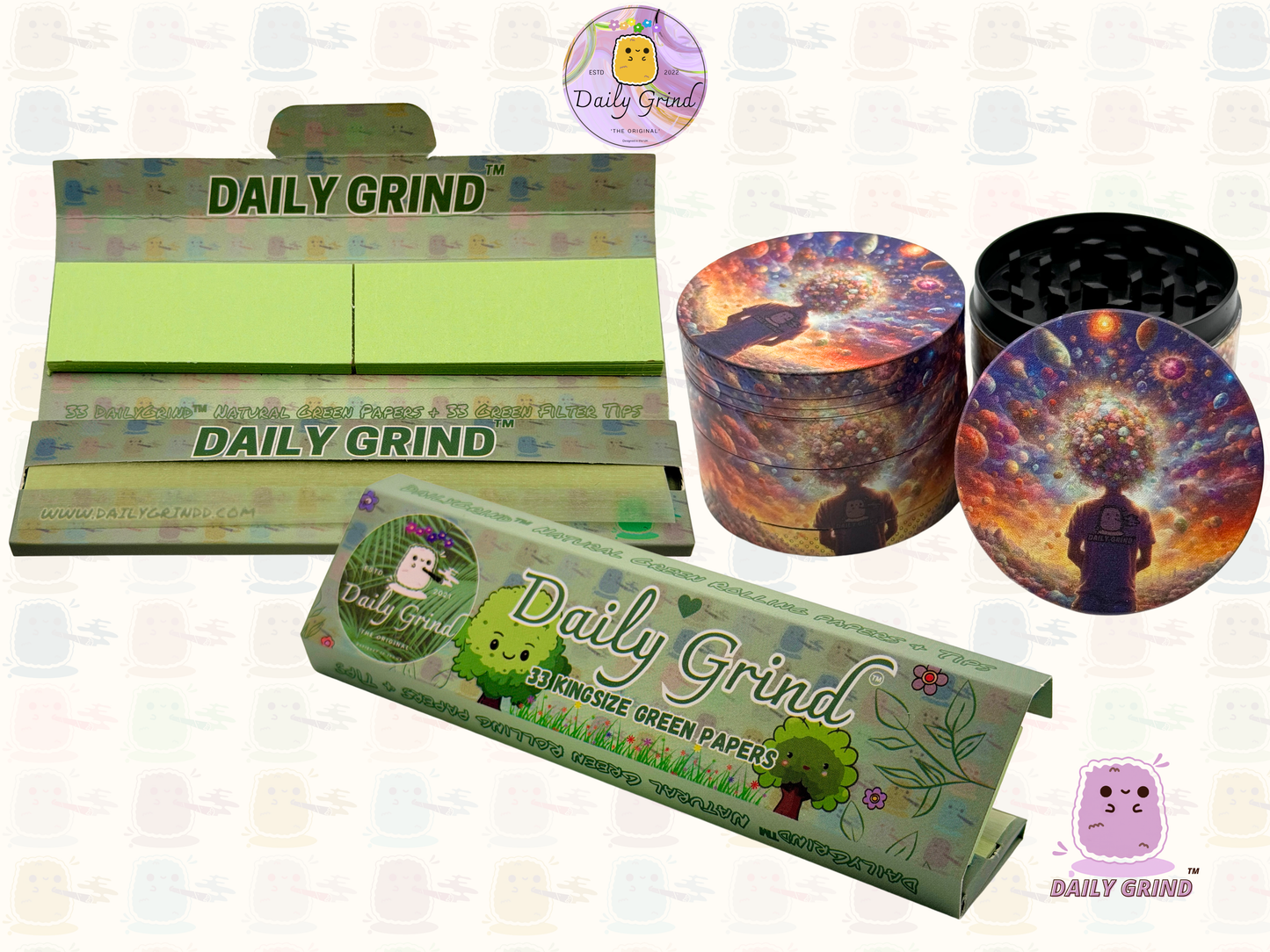 Motif Trippy coloré ondulé liquide Hallucination 50mm 4 pièces haute qualité personnalisé métal herbe broyeur cadeau 