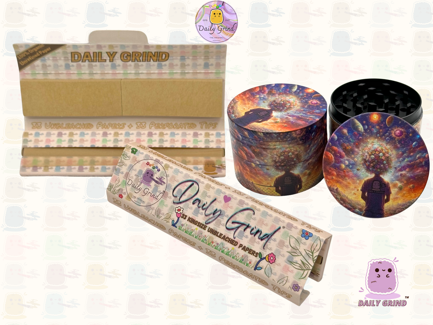 Motif Trippy coloré ondulé liquide Hallucination 50mm 4 pièces haute qualité personnalisé métal herbe broyeur cadeau 