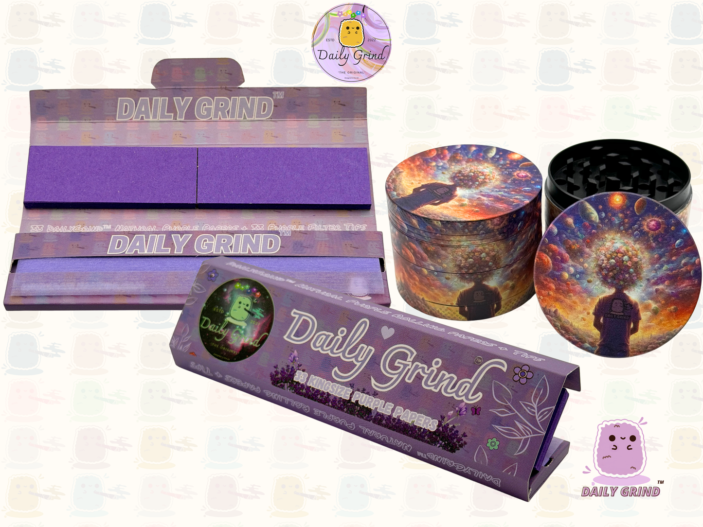 Motif Trippy coloré ondulé liquide Hallucination 50mm 4 pièces haute qualité personnalisé métal herbe broyeur cadeau 