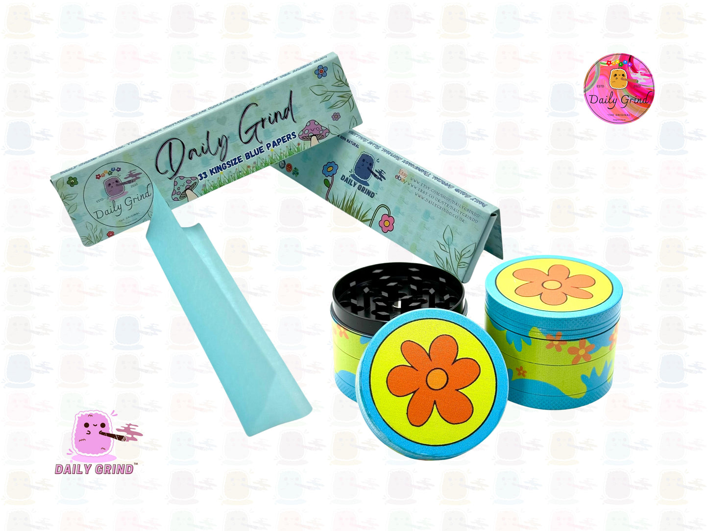 70’s Flower Power 60's Cute Peace Nostalgia - 50mm 4-Piece High Quality Custom Metal Kitchen Herb Grinder Gift Idea