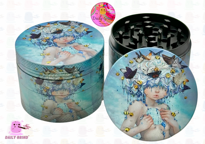 Cute Fairy Girl Spiritual Nature Cute Kawaii Art - 50mm 4-Piece High Quality Metal Kitchen Herb Grinder Gift Idea