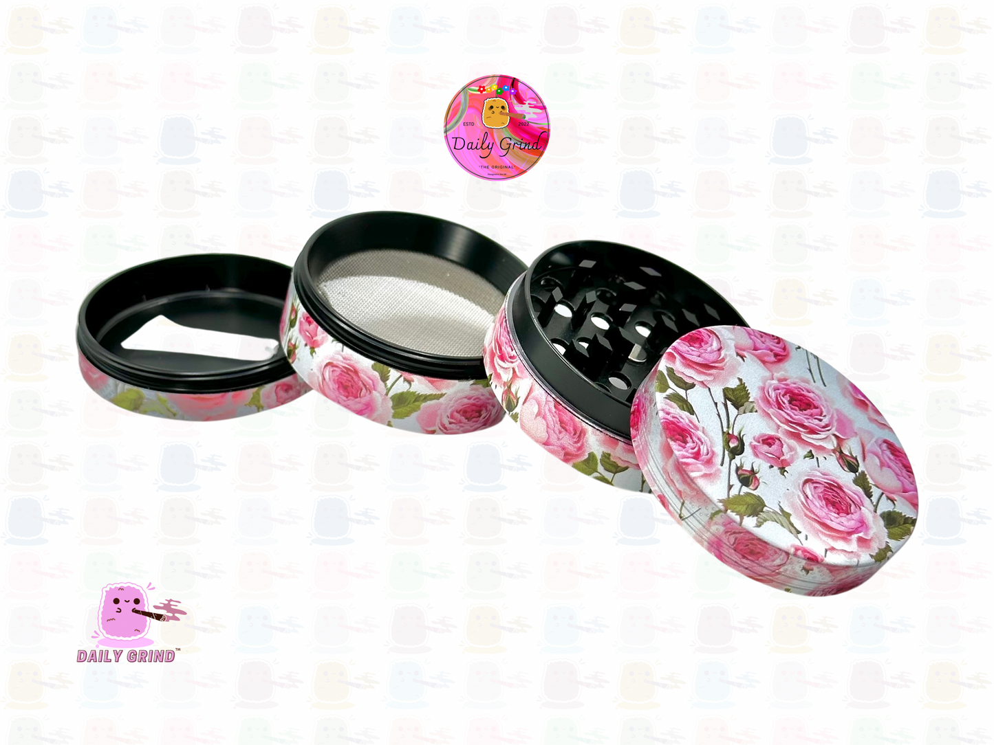 Pink Roses Cute Summer Flower Vintage - 50mm 4-Piece High Quality Custom Metal Kitchen Herb Grinder Gift Idea