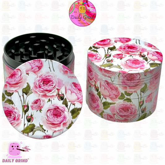 Pink Roses Cute Summer Flower Vintage - 50mm 4-Piece High Quality Custom Metal Kitchen Herb Grinder Gift Idea