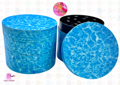 Shimmering Blue Crystal Clear Holiday Water Sunny Summer Design - 40mm 4-Piece High Quality Custom Metal Kitchen Herb Grinder Gift Idea