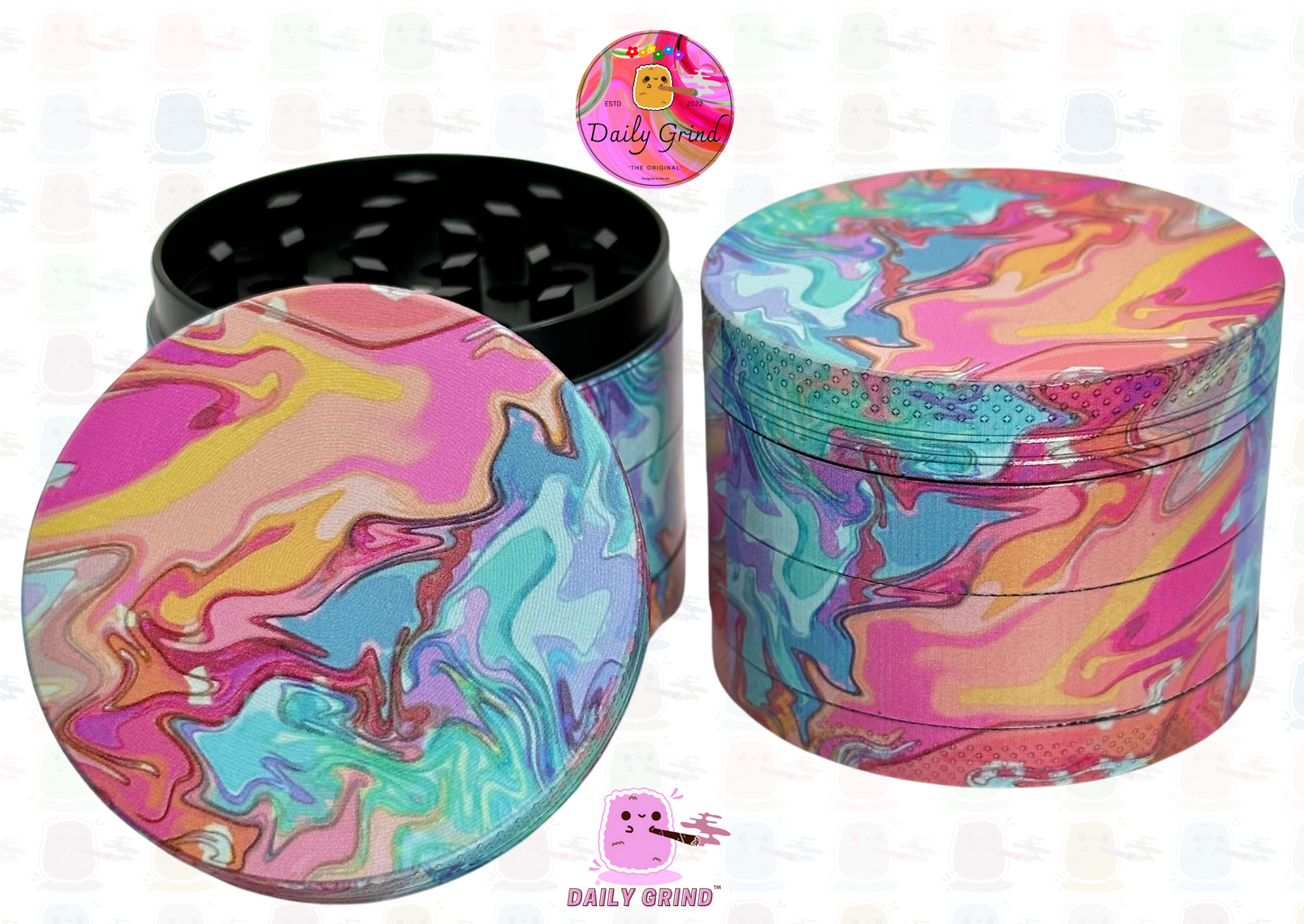 Pastel Tie Dye Design Beautiful Quality - 50mm 4-Piece High Quality Metal Kitchen Herb Grinder Gift Idea