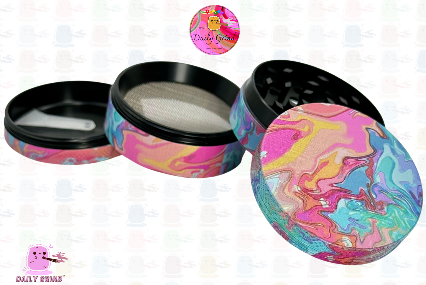 Pastel Tie Dye Design Beautiful Quality - 50mm 4-Piece High Quality Metal Kitchen Herb Grinder Gift Idea