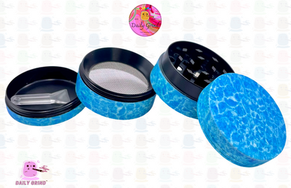 Shimmering Blue Crystal Clear Holiday Water Sunny Summer Design - 40mm 4-Piece High Quality Custom Metal Kitchen Herb Grinder Gift Idea