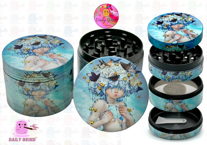 Cute Fairy Girl Spiritual Nature Cute Kawaii Art - 50mm 4-Piece High Quality Metal Kitchen Herb Grinder Gift Idea