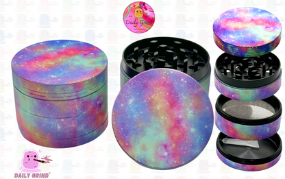 Colourful Milky Way Cute Galaxy 50mm 4-Piece High Quality Custom Metal Kitchen Herb Grinder Gift Idea