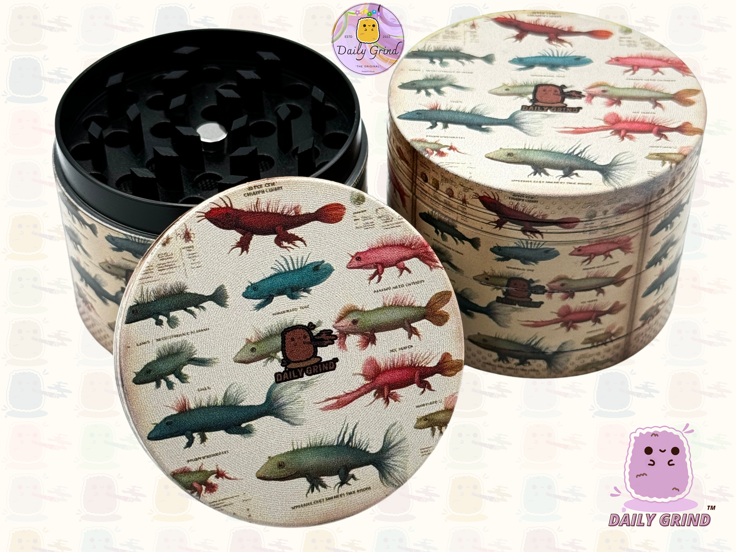 Motif Trippy coloré ondulé liquide Hallucination 50mm 4 pièces haute qualité personnalisé métal herbe broyeur cadeau 