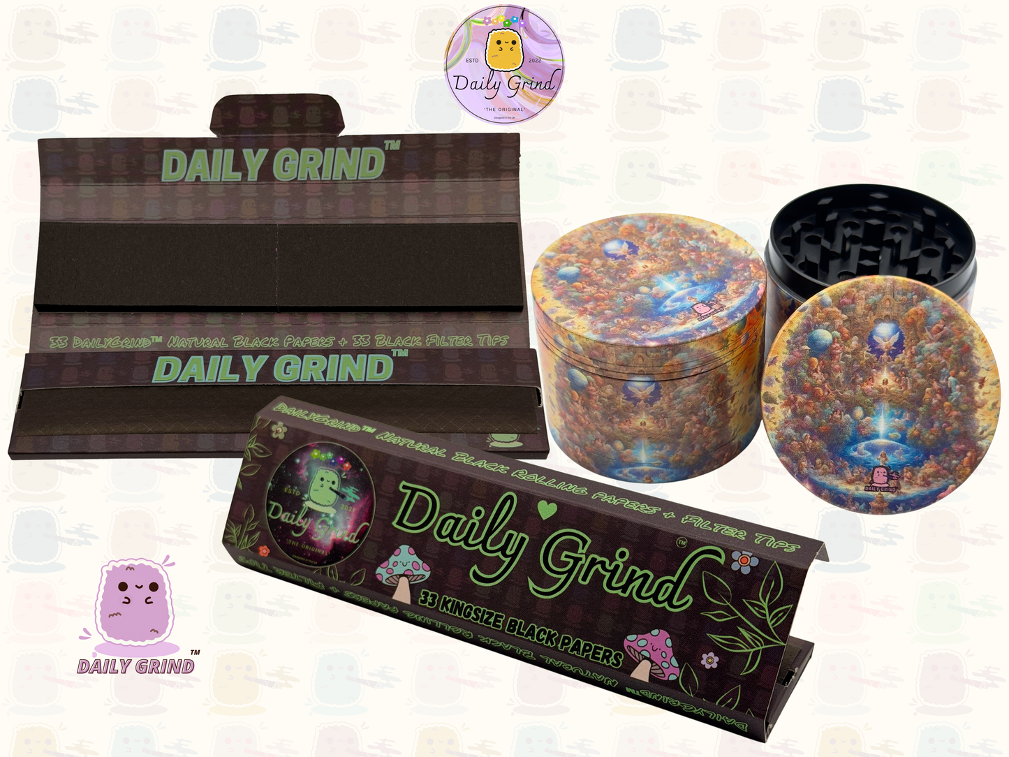 Motif Trippy coloré ondulé liquide Hallucination 50mm 4 pièces haute qualité personnalisé métal herbe broyeur cadeau 