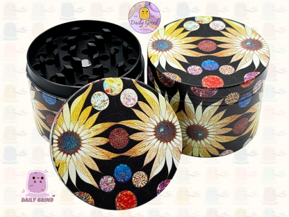 Motif Trippy coloré ondulé liquide Hallucination 50mm 4 pièces haute qualité personnalisé métal herbe broyeur cadeau 