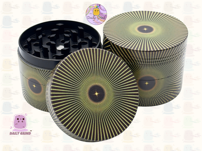 Motif Trippy coloré ondulé liquide Hallucination 50mm 4 pièces haute qualité personnalisé métal herbe broyeur cadeau 