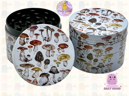 50mm vintage Botanique Champignon Graphique Champignon Hippie Design - Haute Qualité Personnalisé Métal Herb Grinder Cadeau 