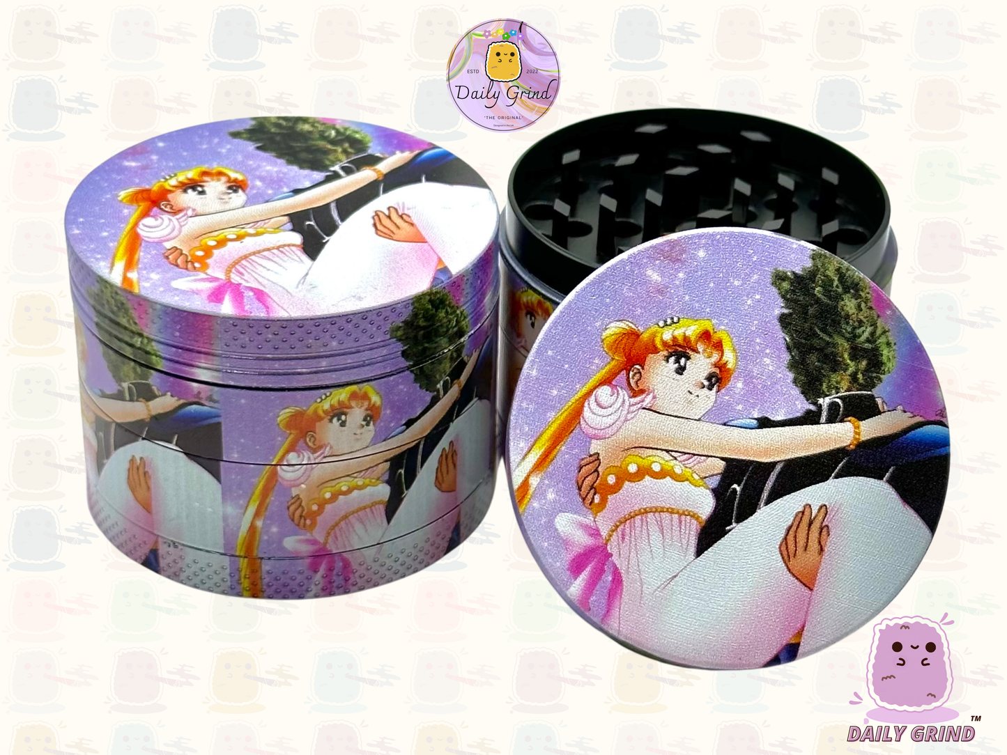 Anime drôle parodie dessin animé filles mignonnes - 50mm 4 pièces haute qualité personnalisé broyeur d'herbes en métal cadeau 