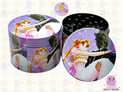 Anime drôle parodie dessin animé filles mignonnes - 50mm 4 pièces haute qualité personnalisé broyeur d'herbes en métal cadeau 